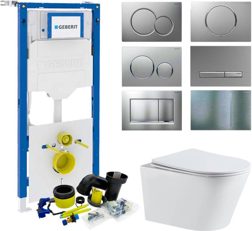 Geberit Toiletset UP320 set 23 Turbo Flush Met Softclose Zitting Wit Met Sigma Drukplaat