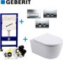 Geberit up100 Toiletset BWS Mudo | Randloos met Zitting | Mat Wit | Delta Drukplaat - Thumbnail 1