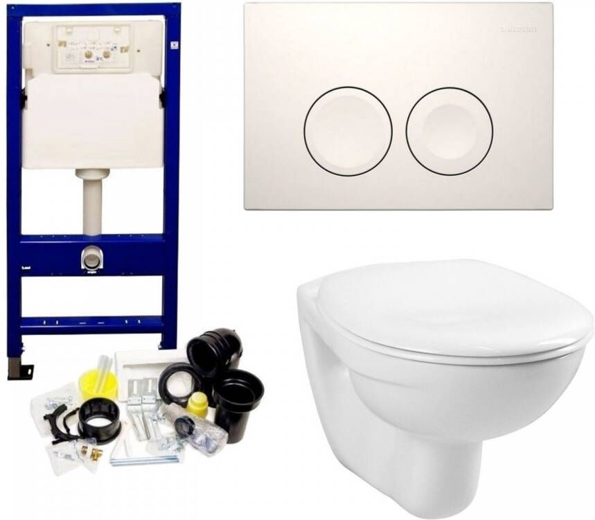 Geberit UP100 Toiletset Compleet | Inbouwreservoir | BWS Basic Smart | Set01 met drukplaat