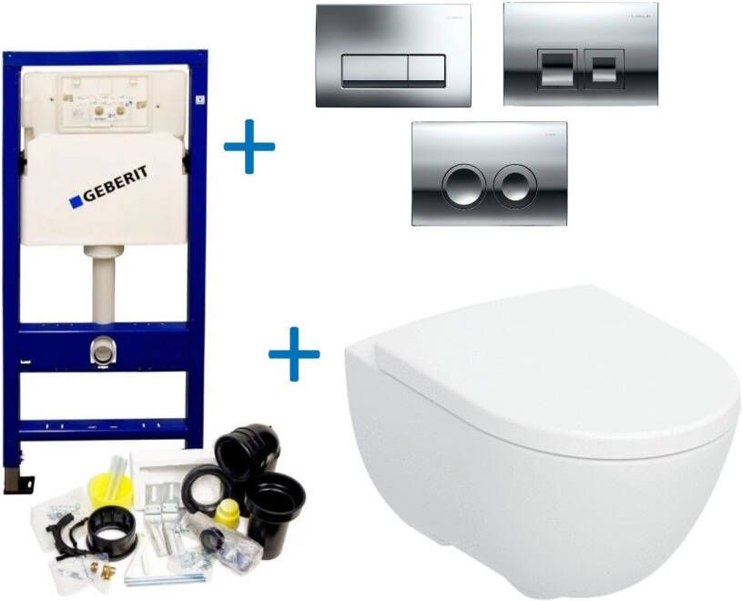 Geberit up100 Toiletset Tropea By | Softclose | Delta Drukplaat