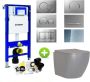 Geberit UP320 Toiletset Compleet | Inbouwreservoir | Mudo Mat Grijs Randloos | Drukplaat - Thumbnail 1