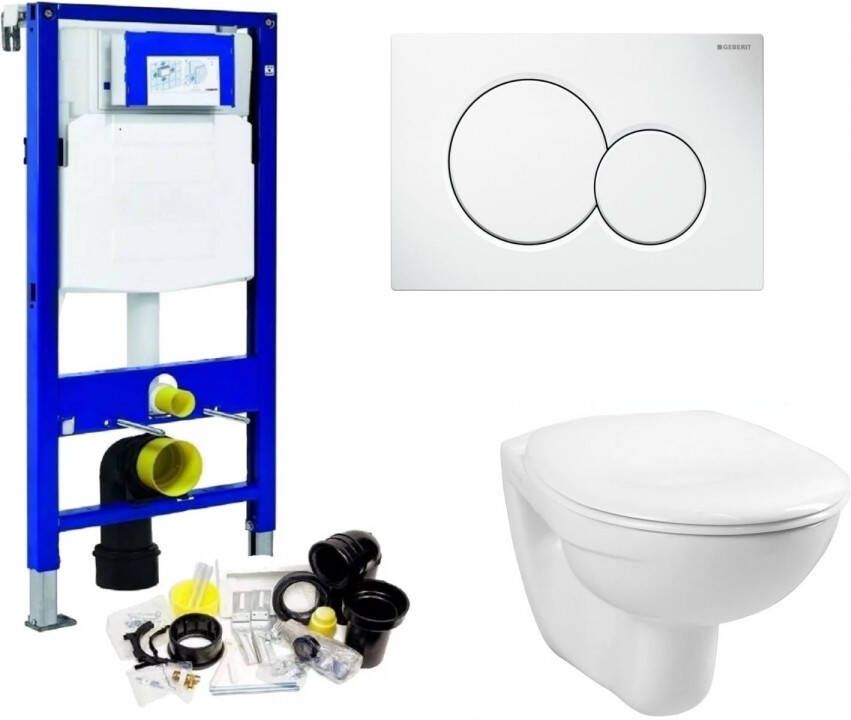 Geberit UP320 Toiletset Compleet | Inbouwreservoir | Basic Smart Wit | Met drukplaat | SET01