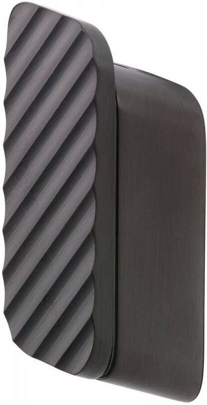 Geesa Shift handdoekhaak medium met diagonaal strepenpatroon 3 x 2 3 x 7 1 cm zwart metaal geborsteld