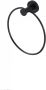 GEESA Nemox Black handdoekhouder ring rond rvs 1 stang ronde rozet hxdxl 201x61x183mm kleur zwart - Thumbnail 1