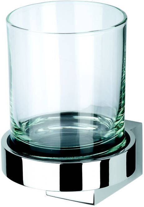 GEESA Nexx glashouder messing verchroomd met beker hxbxd 109x82x102mm kleur chroom