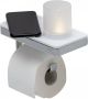 Geesa Frame Toiletrolhouder met planchet en (LED licht)houder Wit Chroom 91888902 - Thumbnail 1