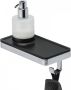 Geesa Frame Zeepdispenser met planchet en handdoekhaak Zwart Chroom 9188160206 - Thumbnail 1