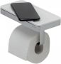 Geesa Frame toiletrolhouder met wit planchet 21x10 8x10 5cm chroom - Thumbnail 1