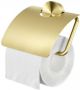 Geesa Opal toiletrolhouder met klep 14x1 9x14 2cm geborsteld goud - Thumbnail 1