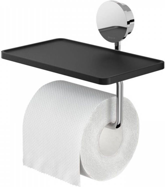 Geesa Opal toiletrolhouder met planchet 18 5x12 9x14 3cm chroom