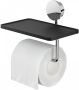 Geesa Opal toiletrolhouder met planchet 18 5x12 9x14 3cm chroom - Thumbnail 1