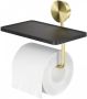 Geesa Opal toiletrolhouder met planchet goud geborsteld - Thumbnail 1