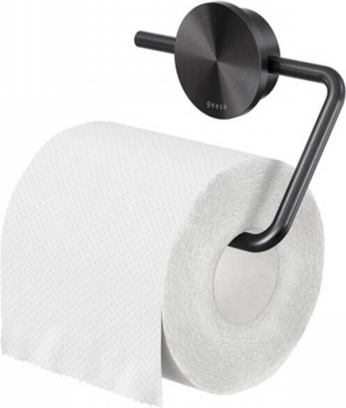 Geesa Opal toiletrolhouder zonder klep 13 8 x 1 9 x 11 3 cm zwart metaal geborsteld