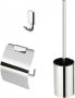 Geesa AIM Toiletaccessoireset Toiletborstel met houder Toiletrolhouder met klep Handdoekhaak Chroom 91840002115 - Thumbnail 1