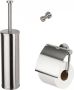 Geesa Nemox Toiletaccessoireset Toiletborstel met houder Toiletrolhouder met klep Handdoekhaak RVS geborsteld 91650005115 - Thumbnail 1