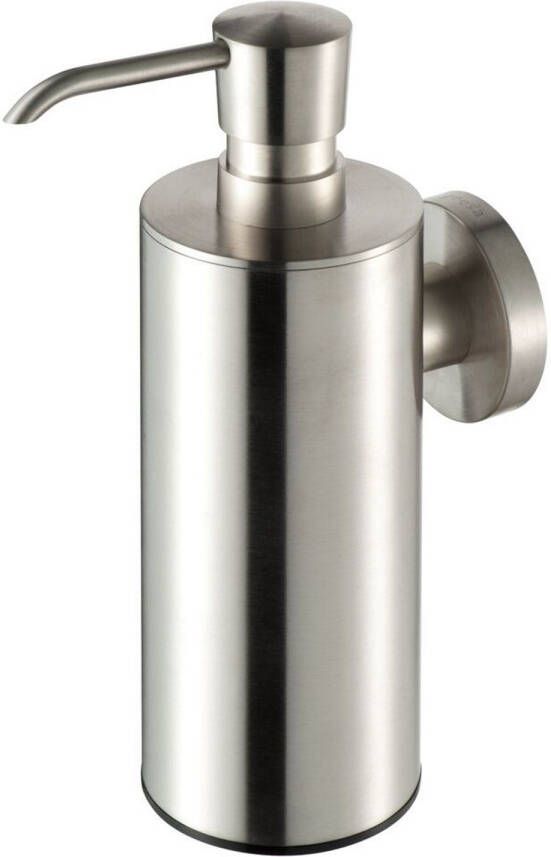 GEESA Nemox Stainless steel enkele ronde zeepdispenser 200ml kunststof flacon rvs houder hxbxd 172x61x118mm mat chroom