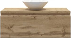 Gliss Design Badkamermeubelset Gliss Eros 100 cm Rustiek Eiken Met Waskom