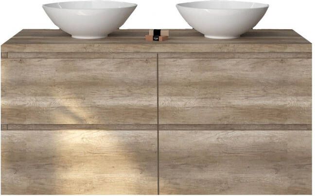 Gliss Design Badkamermeubelset Gliss Zeus 120 cm Oud Grijs Eiken Met Waskom