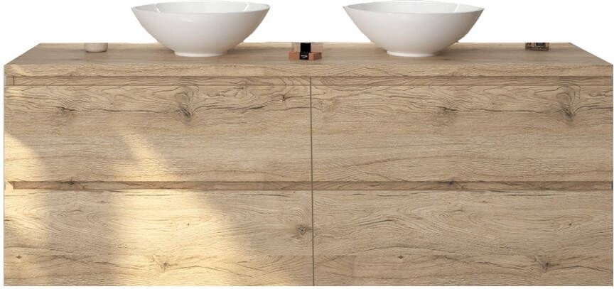 Gliss Design Badkamermeubelset Gliss Zeus 160 cm Moeras Eiken Met Waskom