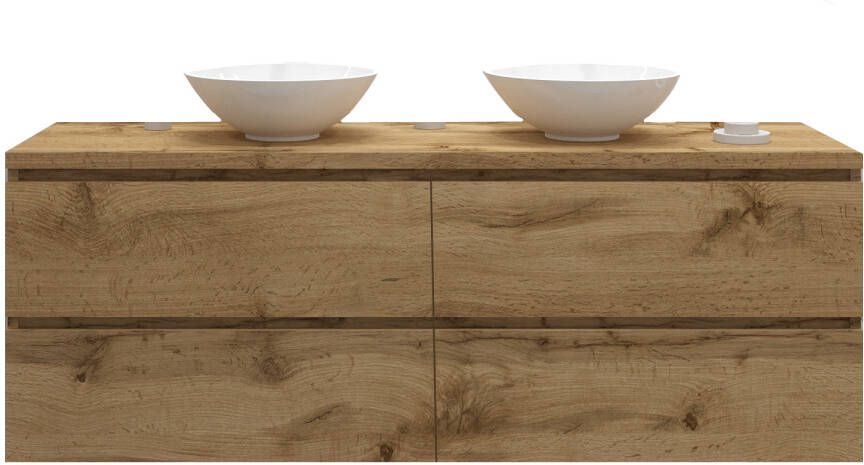 Gliss Design Badkamermeubelset Gliss Zeus 160 cm Rustiek Eiken Met Waskom