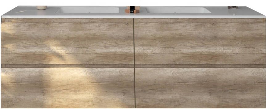 Gliss Design Badkamermeubelset Gliss Zeus 180 cm Oud Grijs Eiken