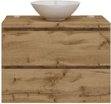 Gliss Design Badkamermeubelset Gliss Zeus 80 cm Natuur Eiken Met Waskom