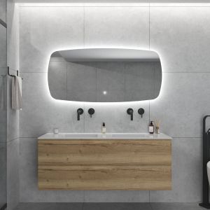 Gliss Design Erato spiegel met led verlichting en spiegelverwarming 100x65 cm horizontaal