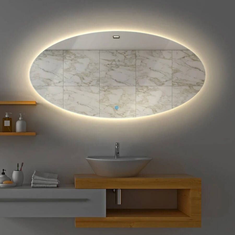 Gliss Design Gliss Badkamerspiegel Oval | met LED Verlichting Met Spiegelverwarming (Alle Maten)