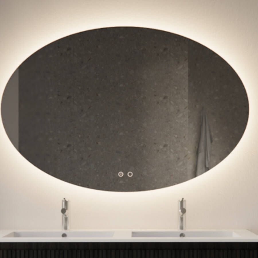 Gliss Design Badkamerspiegel Gliss Oval LED Verlichting en Spiegelverwarming 75x100 cm