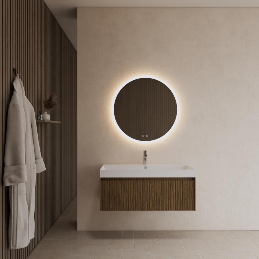 Gliss Design Badkamermeubel Timotheus 100 cm Castle Brown (Keuze Wastafel)