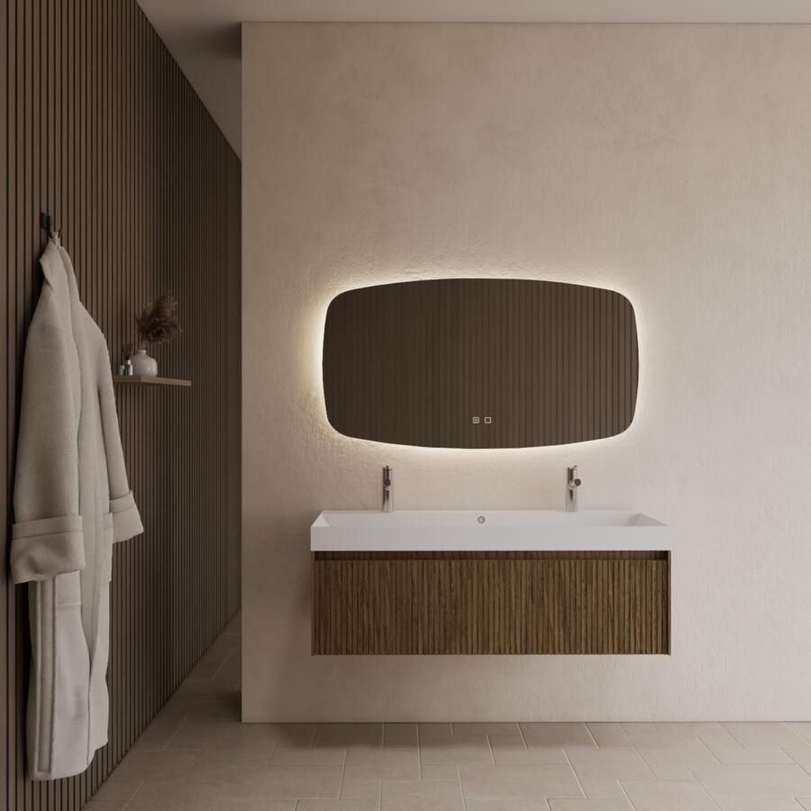 Gliss Design Badkamermeubel Timotheus 140 cm Castle Brown (Keuze Wastafel)
