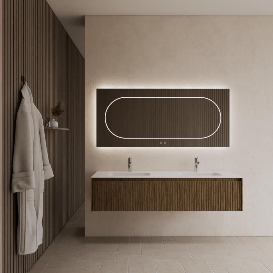 Gliss Design Badkamermeubel Timotheus 160 cm Castle Brown (Keuze Wastafel)