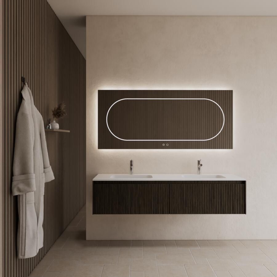 Gliss Design Badkamermeubel Timotheus 180 cm Charcoal (Keuze Wastafel)
