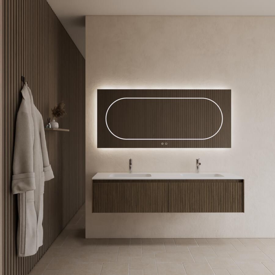 Gliss Design Badkamermeubel Timotheus 160 cm Ash Grey (Keuze Wastafel)
