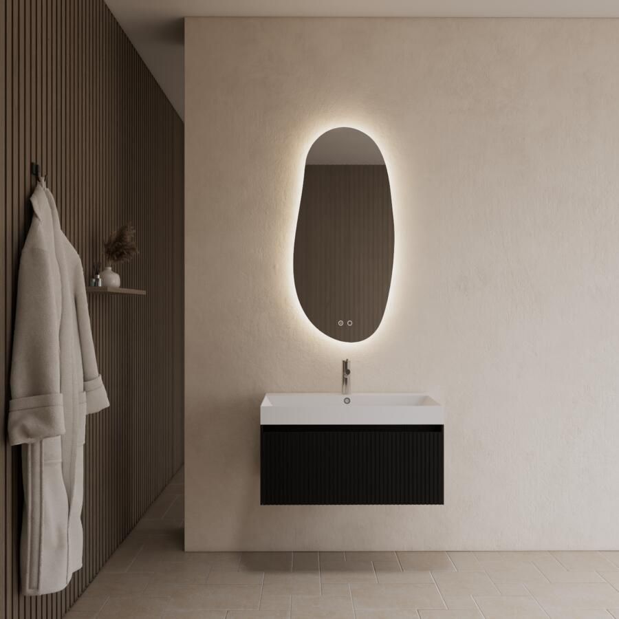 Gliss Design Badkamermeubel Timotheus 60 cm Black Veneer (Keuze Wastafel)