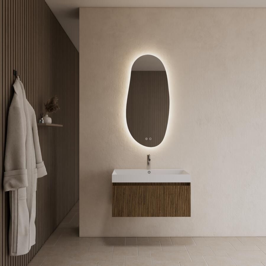 Gliss Design Badkamermeubel Timotheus 60 cm Castle Brown (Keuze Wastafel)