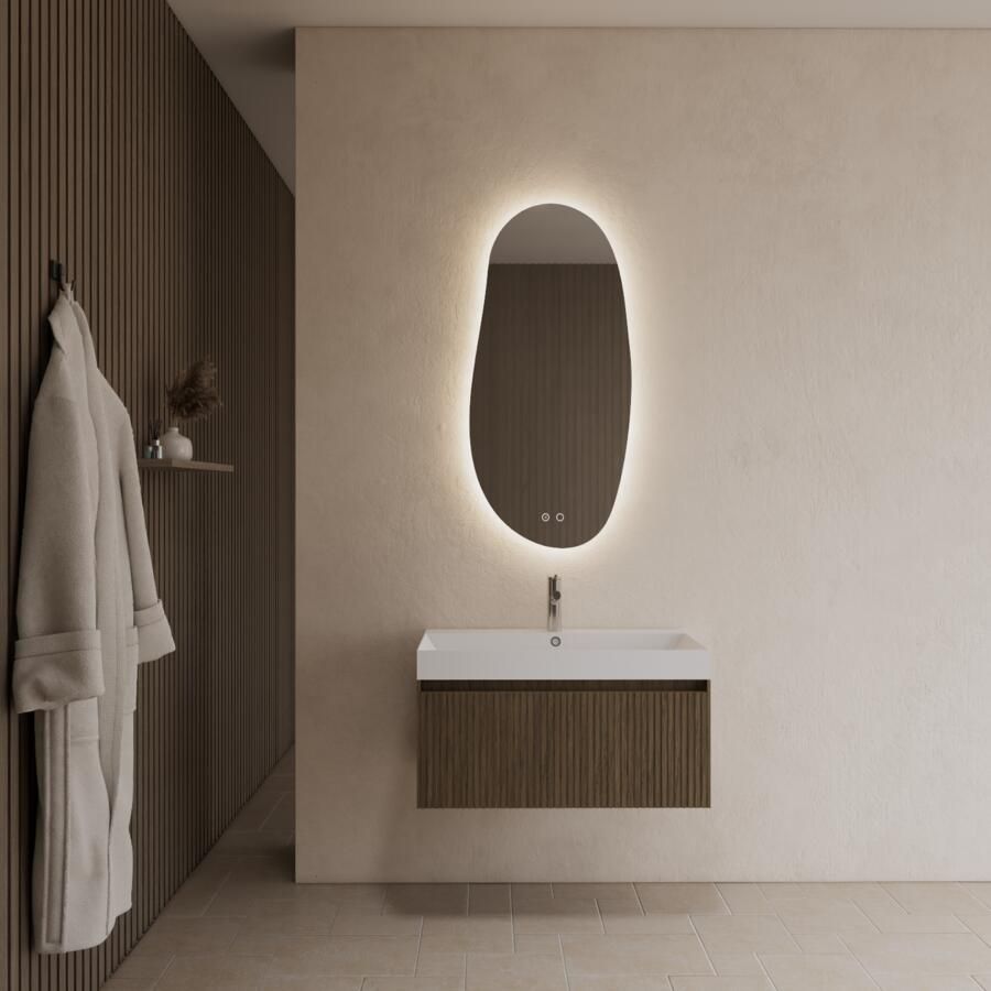 Gliss Design Badkamermeubel Timotheus 80 cm Ash Grey (Keuze Wastafel)
