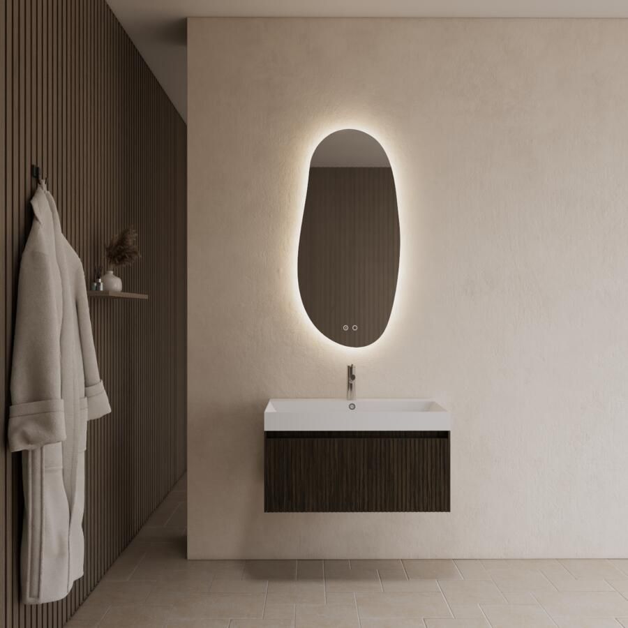 Gliss Design Badkamermeubel Timotheus 80 cm Charcoal (Keuze Wastafel)