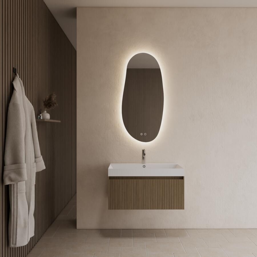 Gliss Design Badkamermeubel Timotheus 80 cm Corn Silk (Keuze Wastafel)