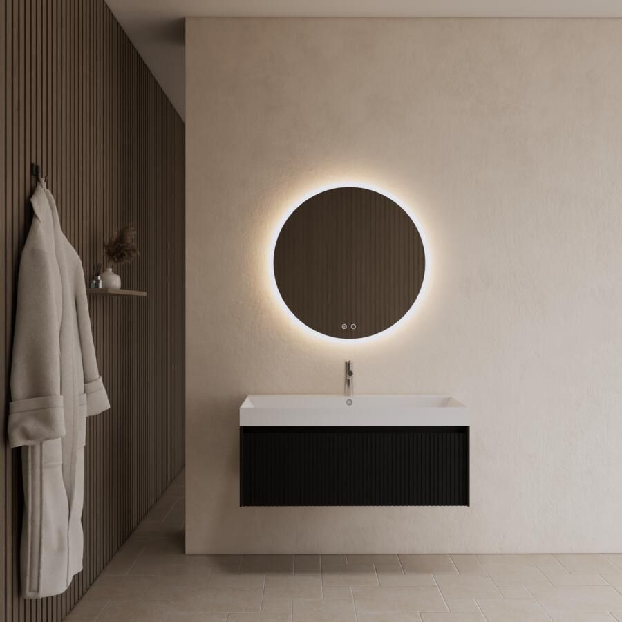 Gliss Design Badkamermeubel Timotheus 90 cm Black Veneer (Keuze Wastafel)