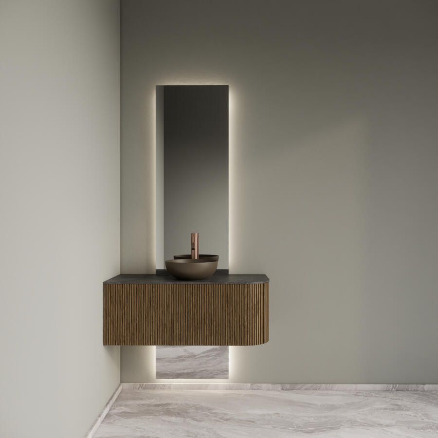 Gliss Design Badkamermeubelset Alluro 100 cm Links Castle Brown