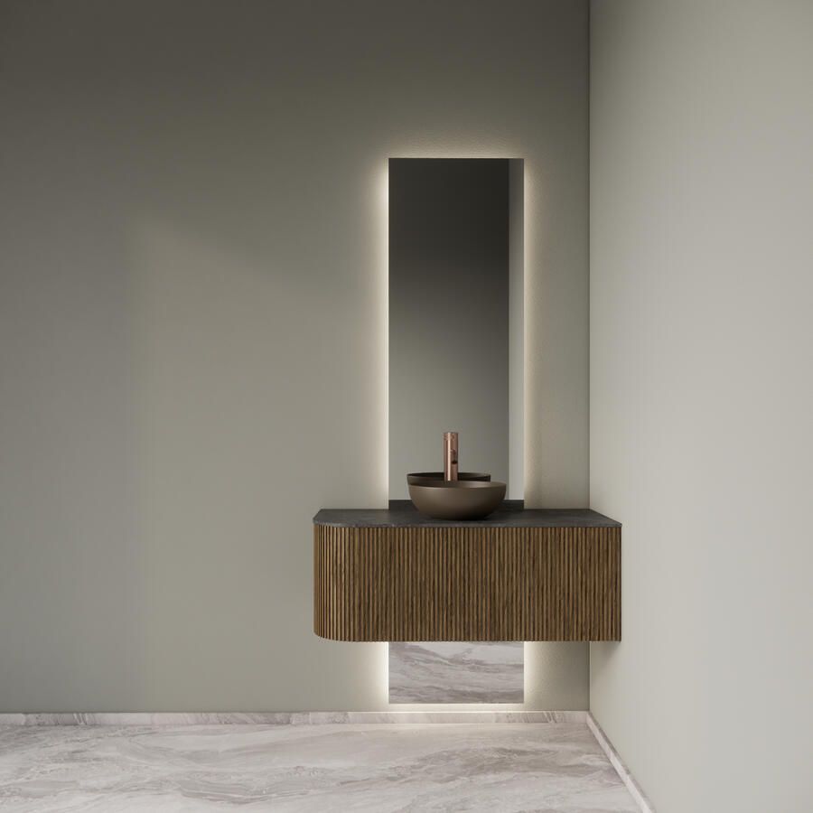 Boss & Wessing Glijstang BWS Sensa met Wateraansluiting 66 Cm Geborsteld Gunmetal PVD