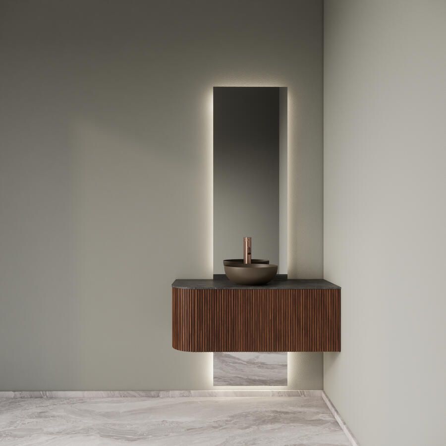 Gliss Design Badkamermeubelset Alluro 100 cm Rechts Walnut - Foto 2