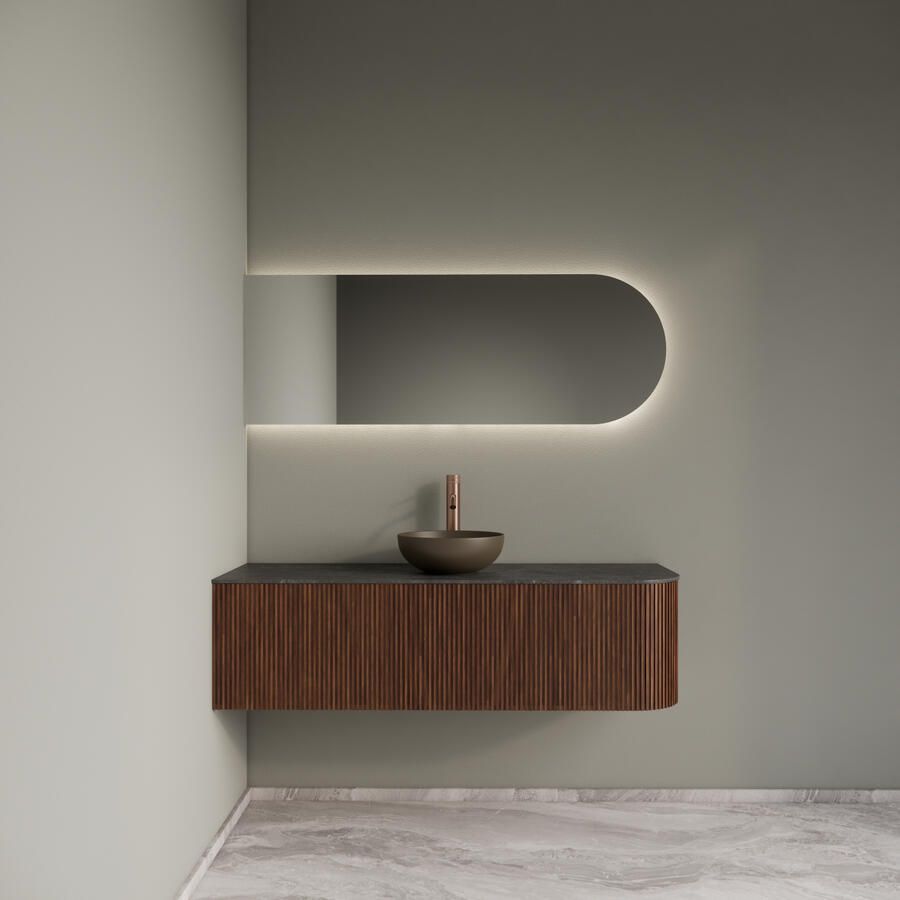 Gliss Design Badkamermeubelset Alluro 140 cm Links Walnut