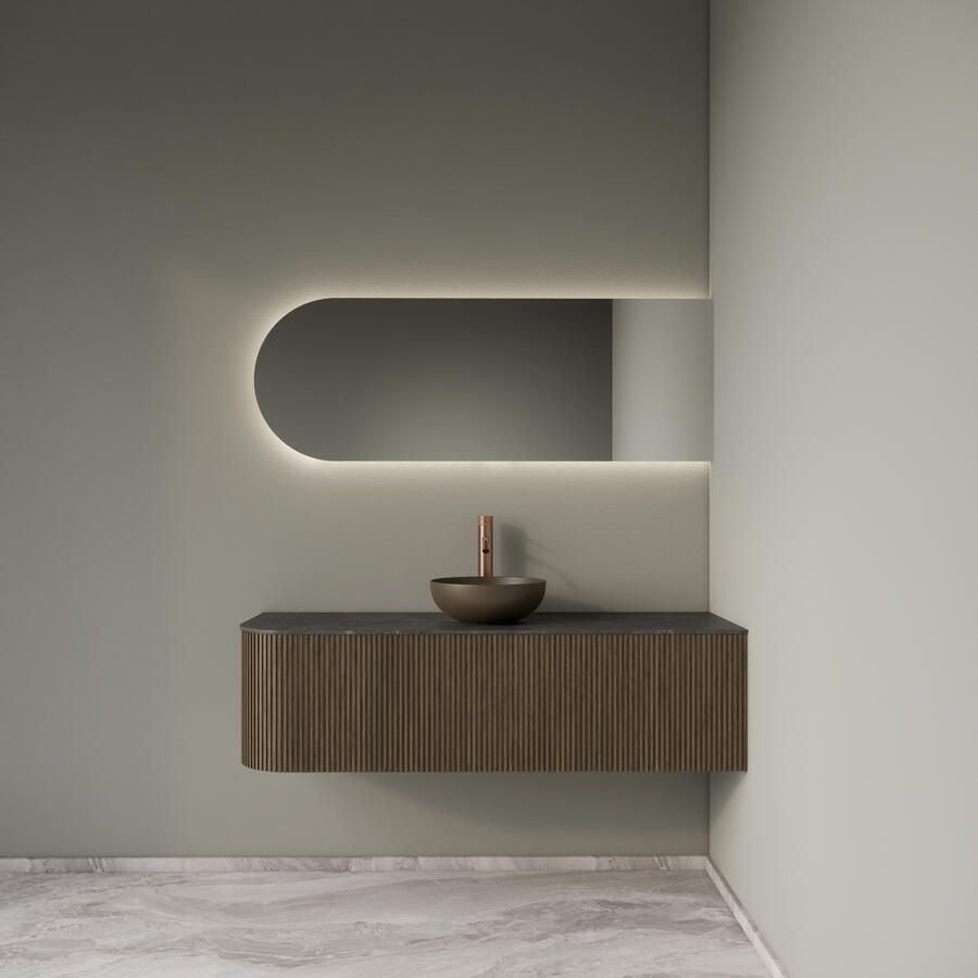 Gliss Design Badkamermeubelset Alluro 140 cm Rechts Ash Grey