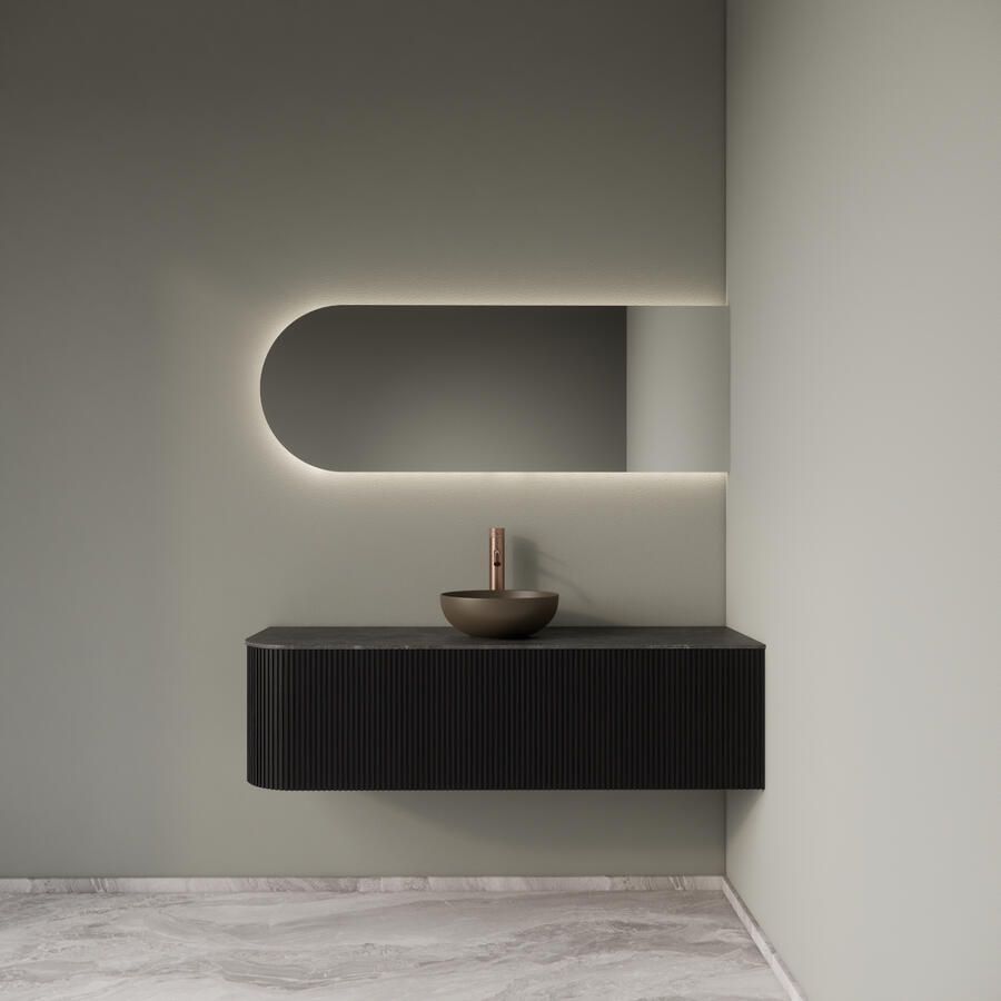 Gliss Design Badkamermeubelset Alluro 140 cm Rechts Black Veneer