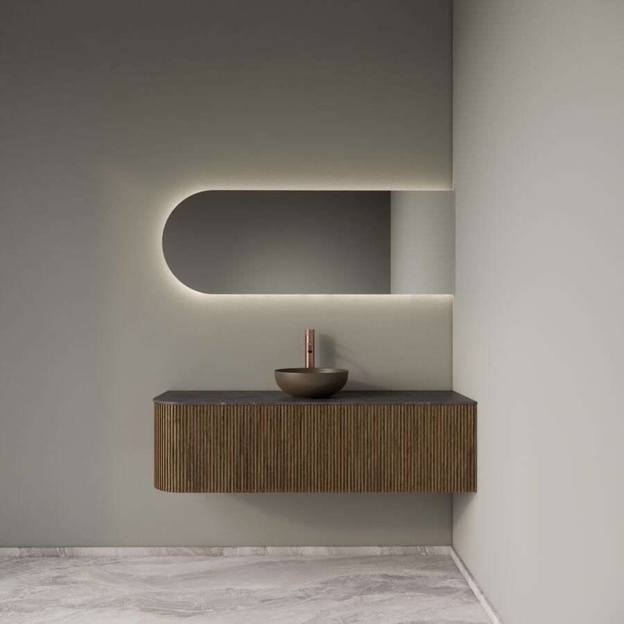 Gliss Design Badkamermeubelset Alluro 140 cm Rechts Castle Brown