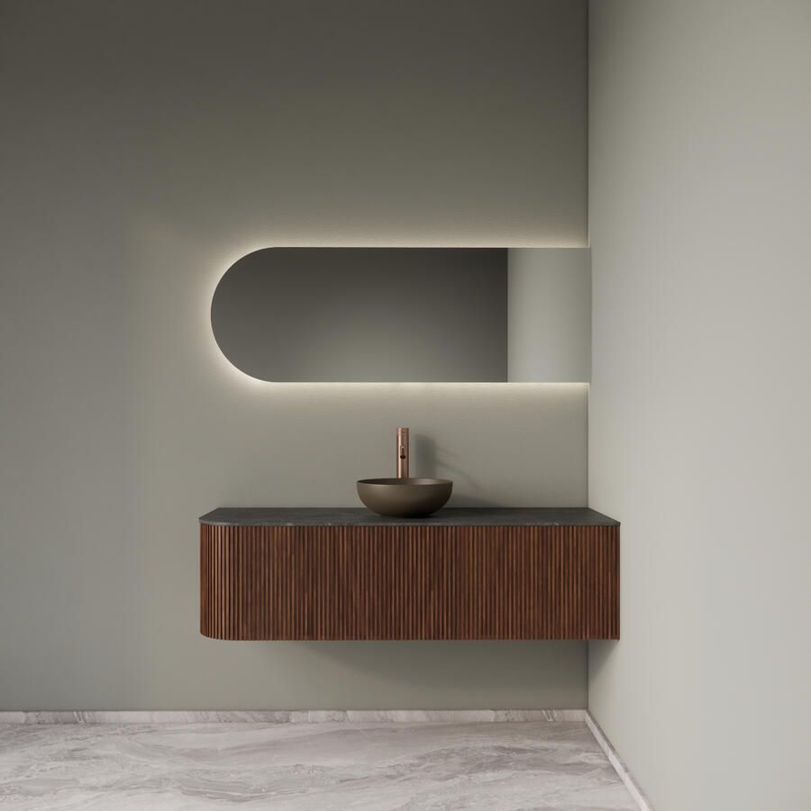 Gliss Design Badkamermeubelset Alluro 140 cm Rechts Walnut