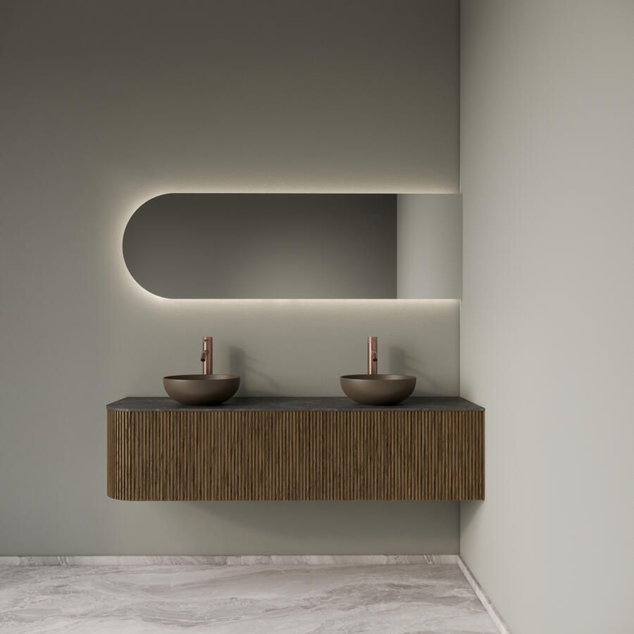 Gliss Design Badkamermeubelset Alluro 160 cm Rechts Castle Brown