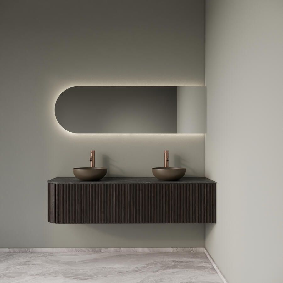 Gliss Design Badkamermeubelset Alluro 160 cm Rechts Ebony